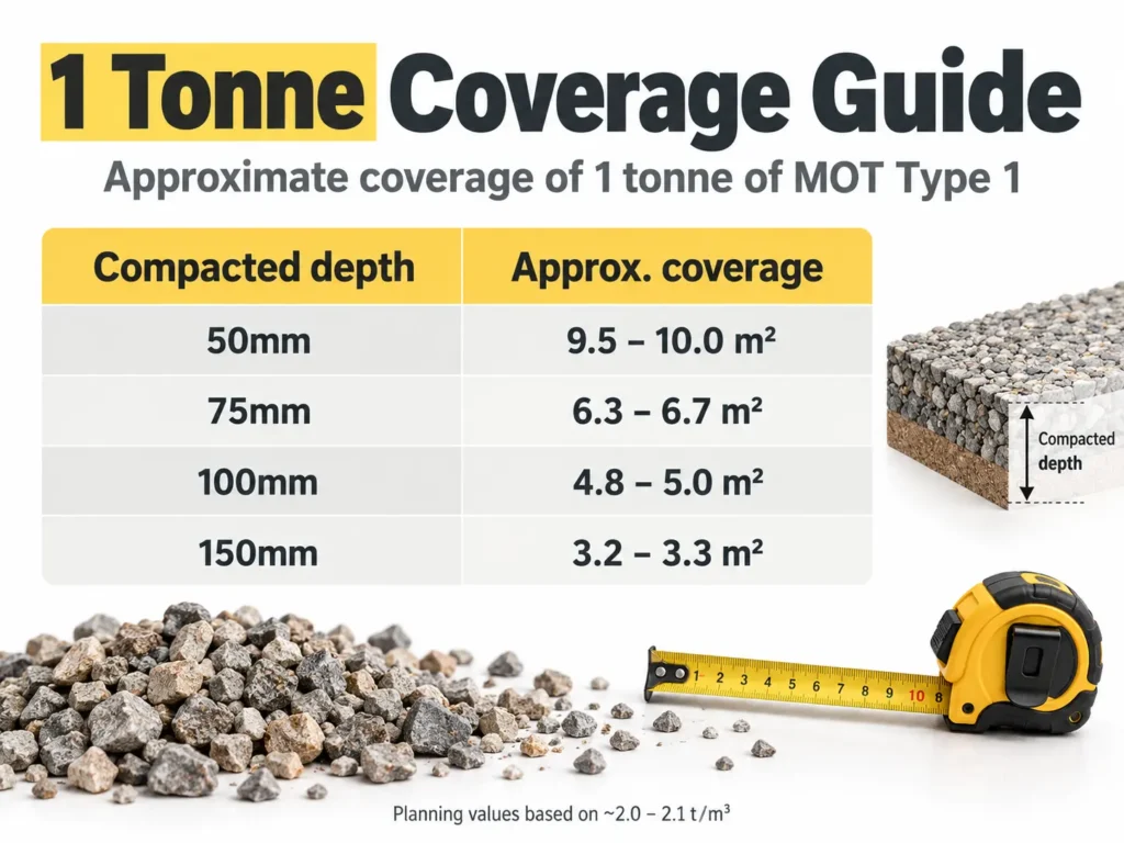 Coverage guide for i tonne MOT type 1